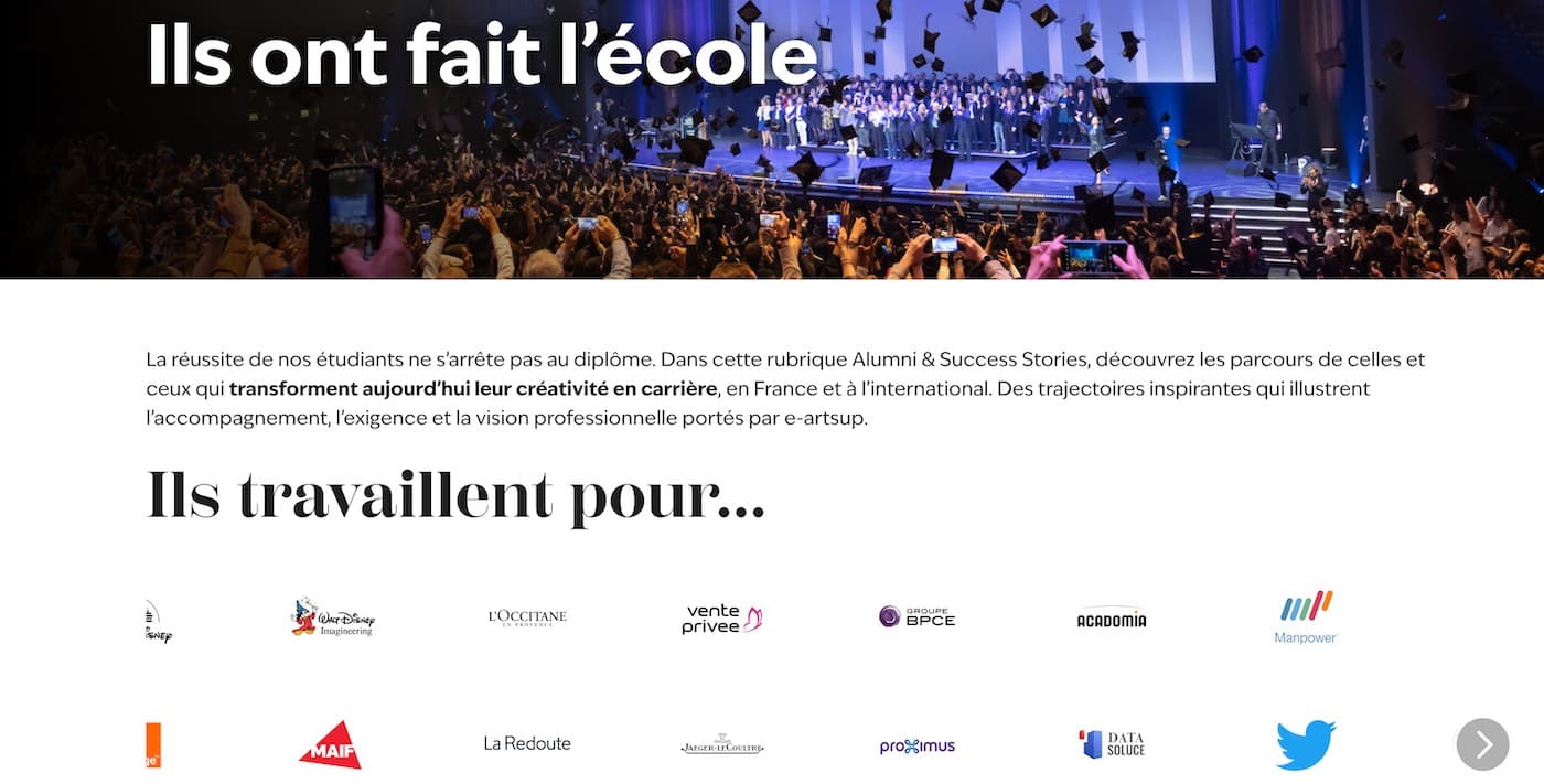 Capture 2 du projet E-artsup