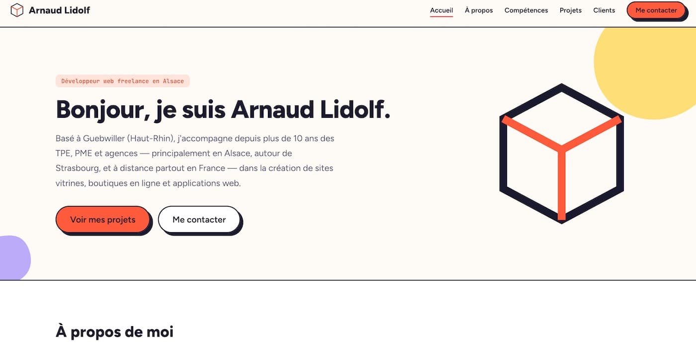 Capture du projet Refonte de mon site
